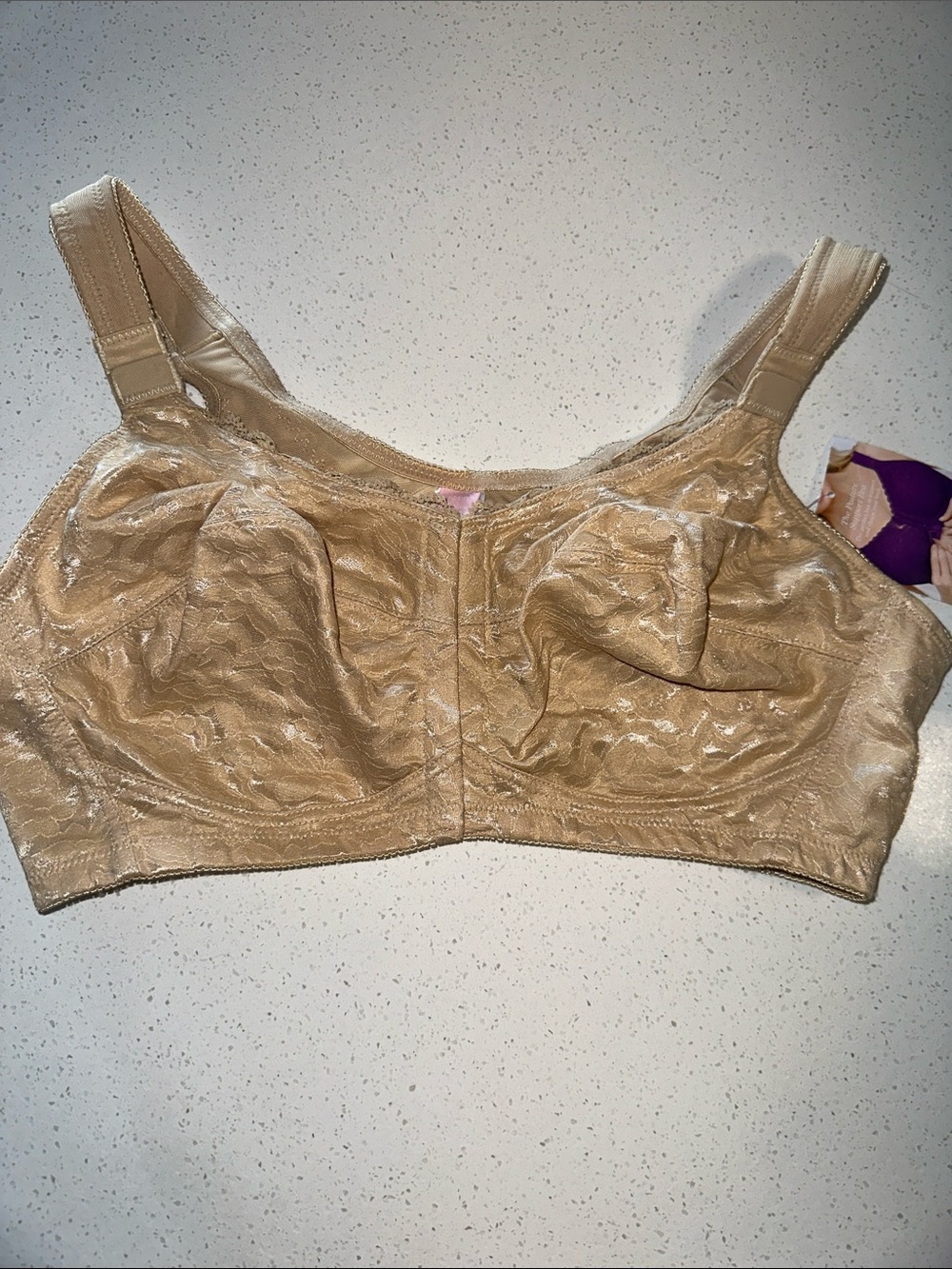 Comfort Choice - Beige Lace Full Coverage Comfort Bra, Front Closure, NWT, 38DD